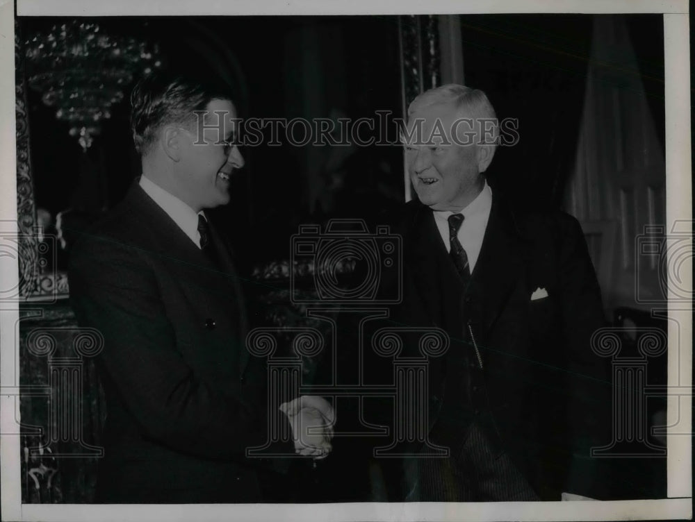 1936 Press Photo Vice President John Garner &amp; Senator Elmer Benson - nea31857 - Historic Images