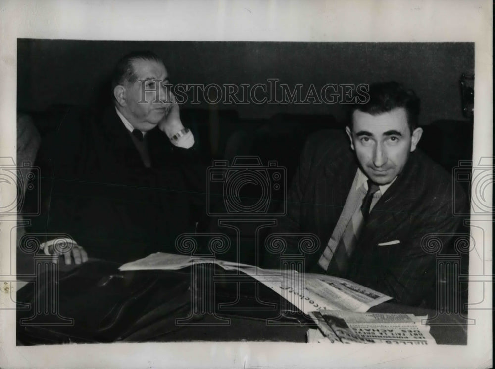 1947 Press Photo French Labor Leaders Leon Jouhaux and M.Bothereau in Paris. - Historic Images