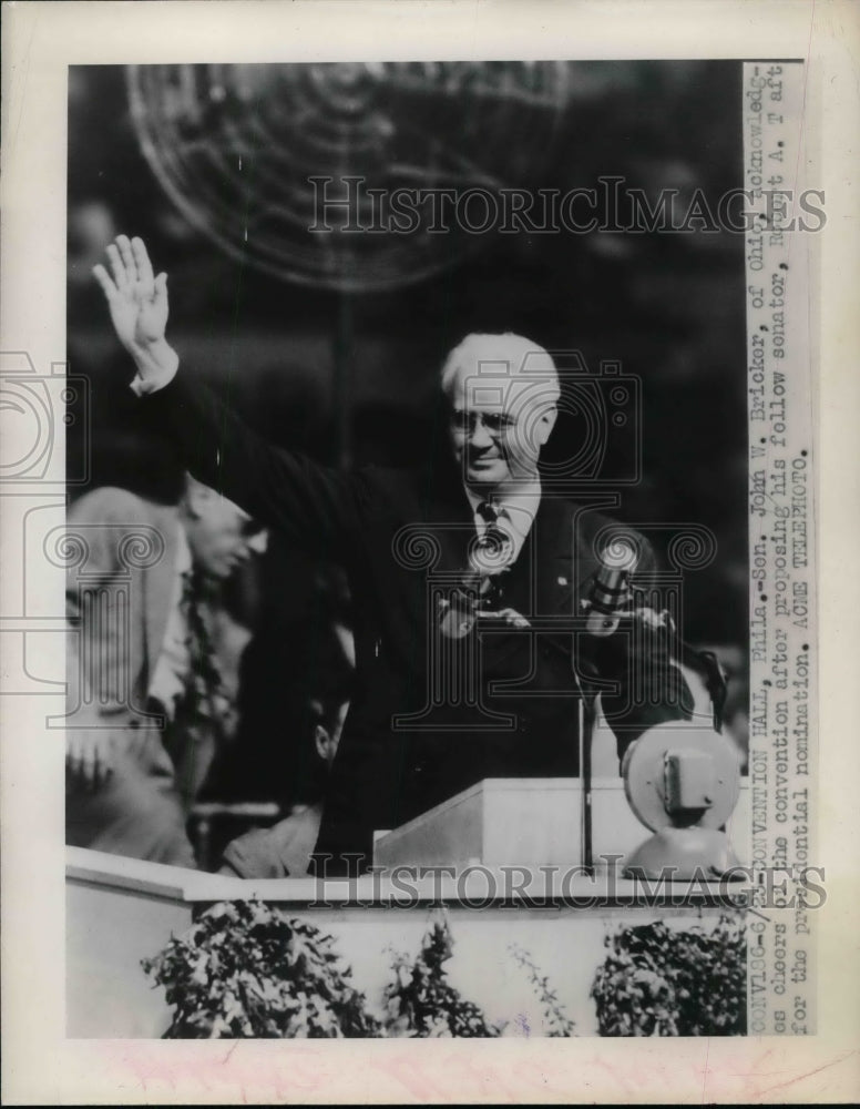 1948 Press Photo Senator John W. Bricker of Ohio - nea32070 - Historic Images