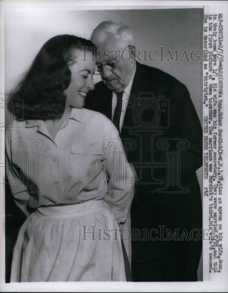 1958 Rep. Usher Burdick of N.Dak &amp; his wife  - Historic Images