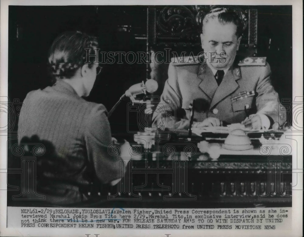 1962 Press Photo Helen Fisher Marshal Josip Broz Tito - nea32508 - Historic Images