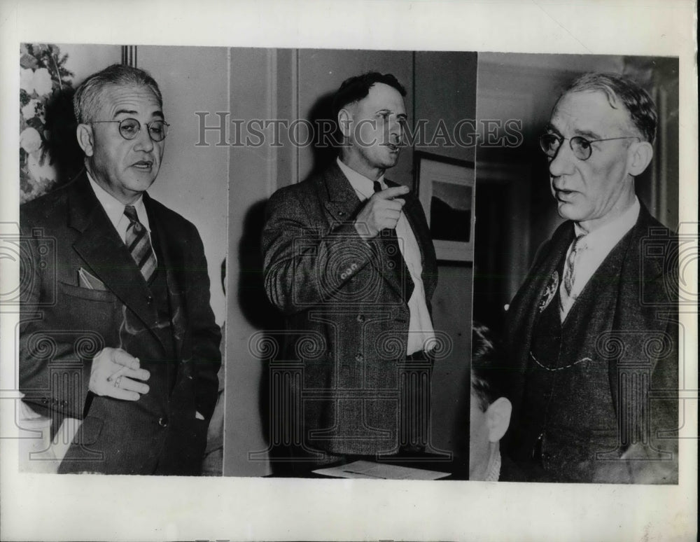 1936 Press Photo Pacific Coast Ship Strike Leaders Fred Harper, Elmer Bruce - Historic Images