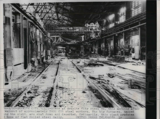 1952 Granite City Steel Co. in Granite City IL after walkout of 3500 - Historic Images