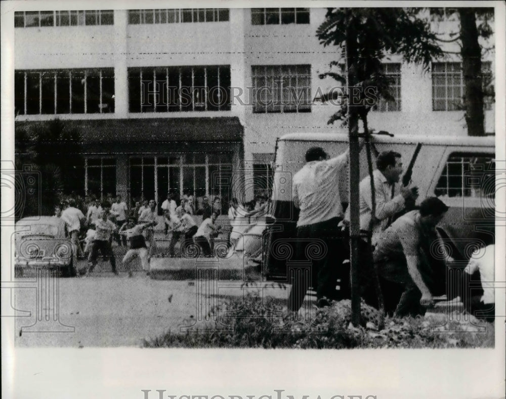 1968 Brazilian police with student rioters in Belo Horizone - Historic Images