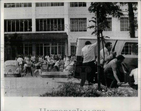 1968 Brazilian police with student rioters in Belo Horizone - Historic Images