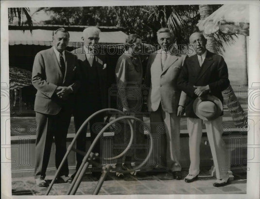 1933 Press Photo J Hughes,Mr & Mrs HG Dow, WA Irvin, F Poor in Florida - Historic Images