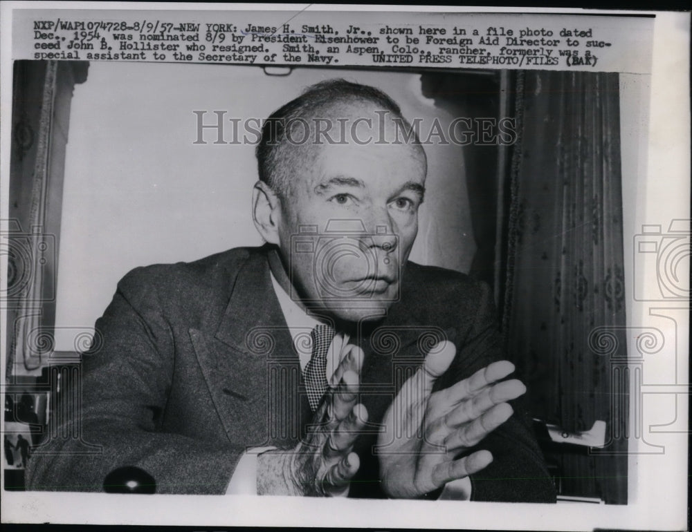 1957 James H Smith Jr to be Foreign Aid Director  - Historic Images