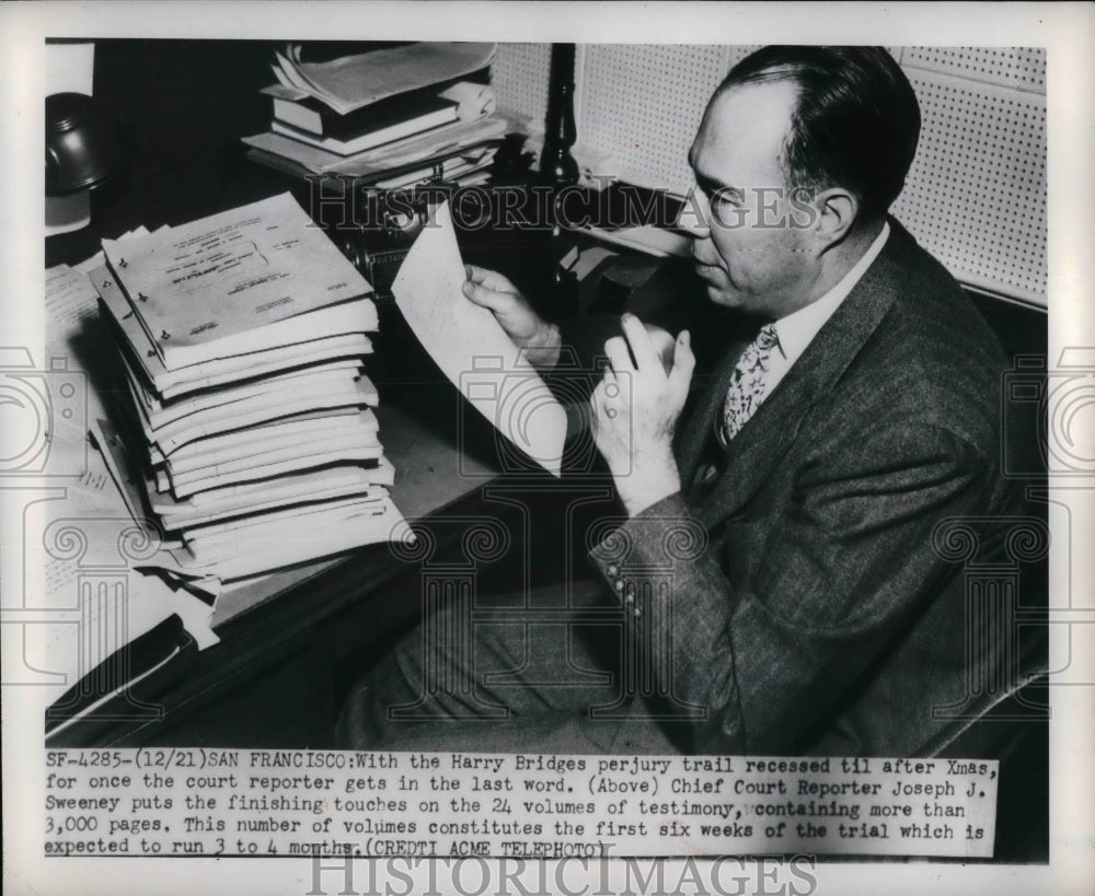 1949 San Francisco court reporter Joseph Sweeney  - Historic Images