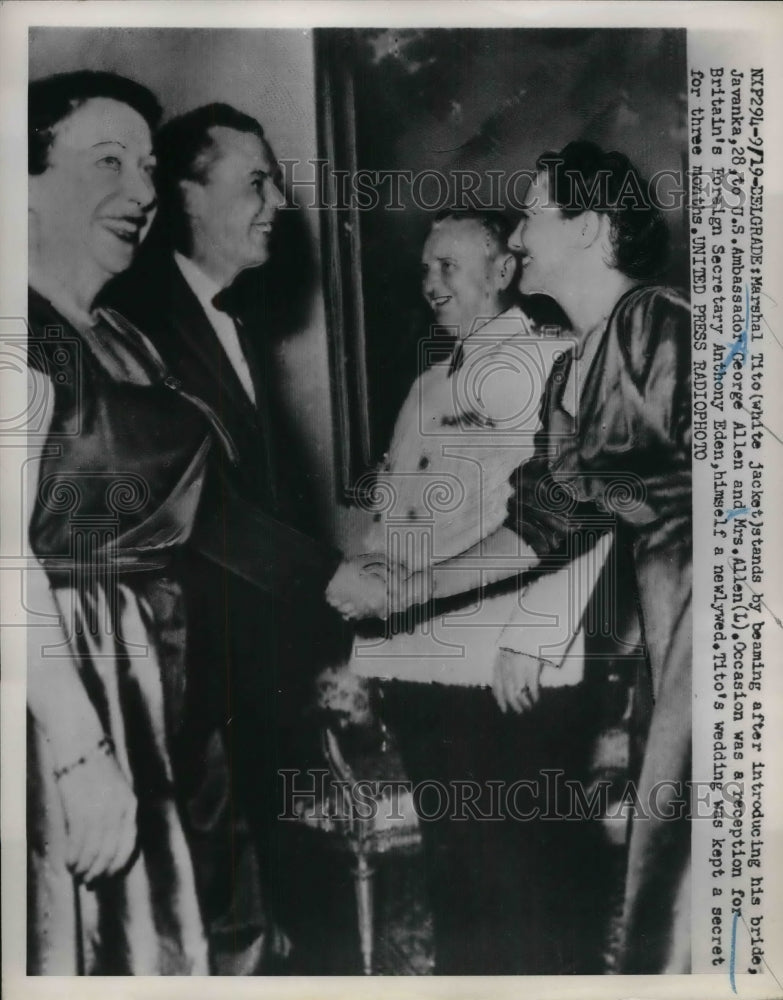 1952 Press Photo Marshal Tito Us Ambassador George Allen Anthony Eden-Historic Images