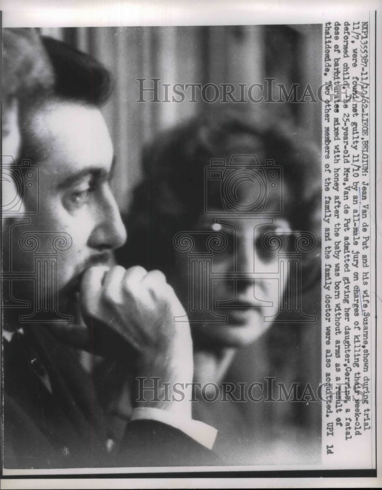 1962 Press Photo Jean Van De Put &amp; Wife Suzanne Found Not Guilty of Murder - Historic Images