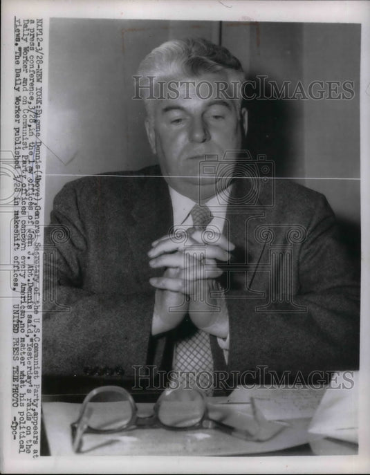 1956 Press Photo Eugene Dennis, Gen. Sec., U. S. Communist Party - nea32964 - Historic Images