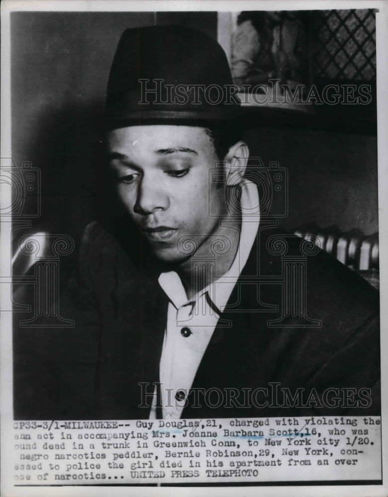 1952 Press Photo Guy Douglas, Charges with a Crime in Milwaukee - nea32980 - Historic Images
