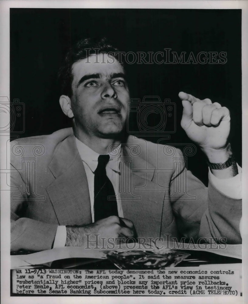 1951 Press Photo AFL Economist Peter Henle - Historic Images