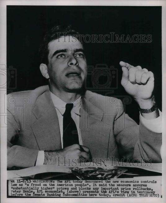1951 Press Photo AFL Economist Peter Henle - Historic Images
