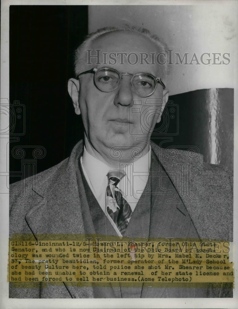 1949 Press Photo Former Ohio State Senator Howard Shearer - Historic Images