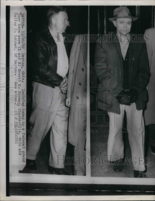 1952 Press Photo Everst M. Hupman, Walter C. Lohman, Indicted by Grand Jury - Historic Images