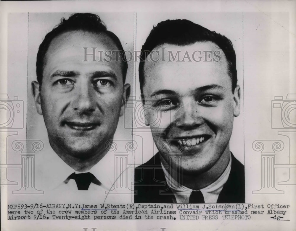 1958 James Stentz Captain & Wm Schanken of Plane Crash - Historic Images