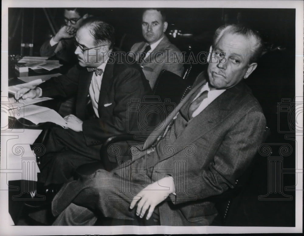 1952 Press Photo Chairman Cecil R.King at Investigation of Income Scandals. - Historic Images