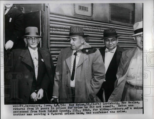 1956 Press Photo Roy Eaton Released Form Prison After Another Inmate Confesses - Historic Images