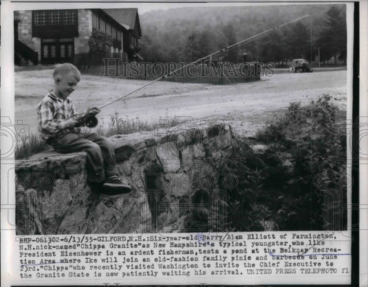 1955 Press Photo Barry Alan Elliott of Farmington Belknap Recreation Area - Historic Images