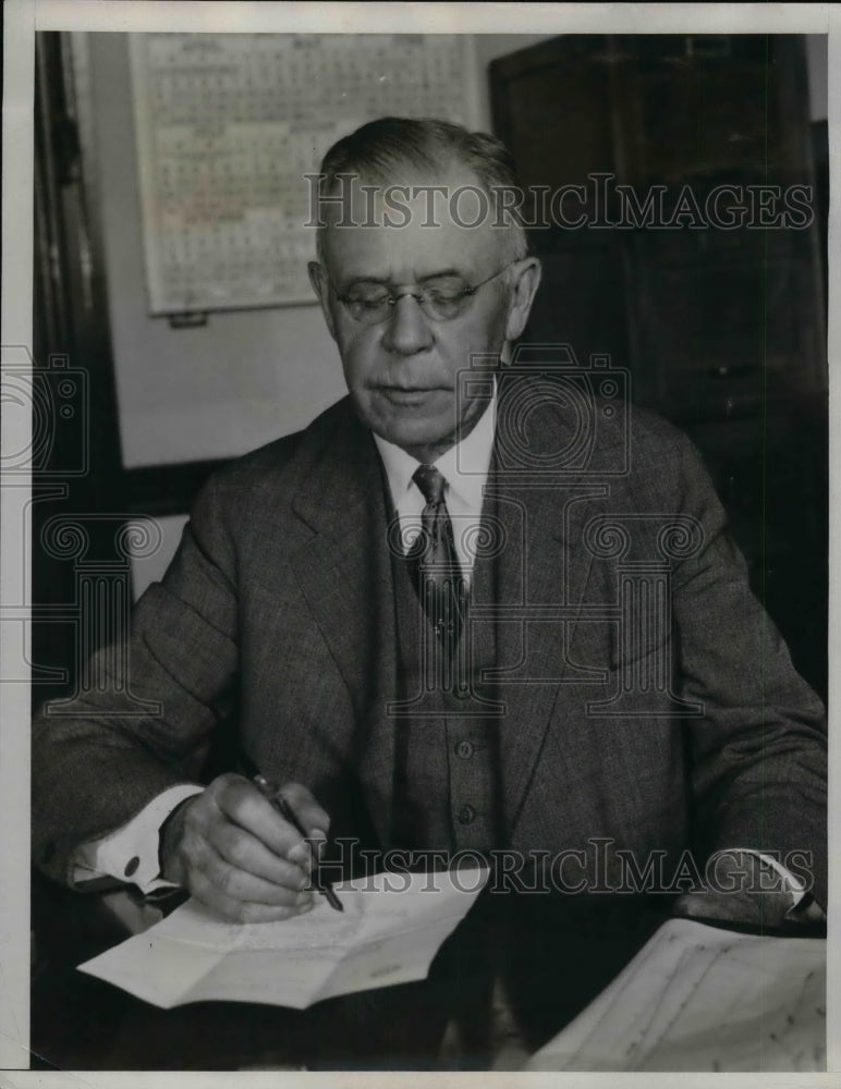 1933 Press Photo J.E. Hutchinson, Ex-Vice President, Frisco Lines - nea33911 - Historic Images