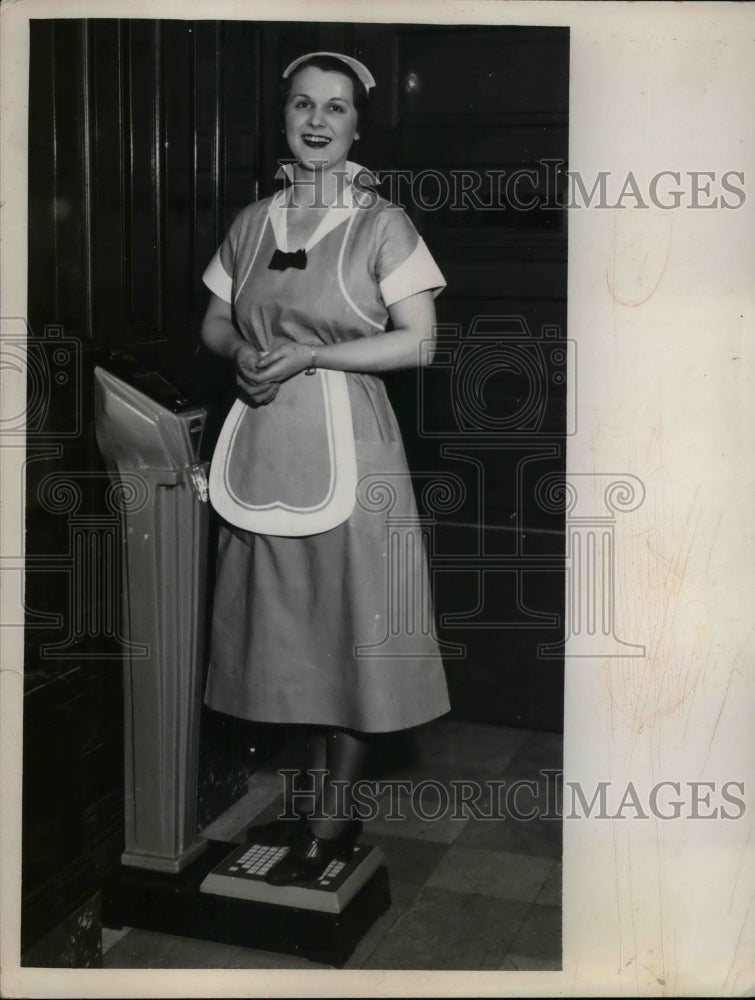 1936 Coffee Shop Waitress Elizabeth Herka In Coffee Shop  - Historic Images