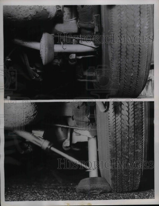 1957 A new device to help park a car against a curb - Historic Images