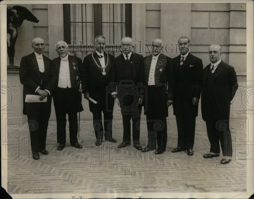 1930 Press Photo M. Maurice De Wulf,President Nicholas Murray,Don Julio Casares - Historic Images