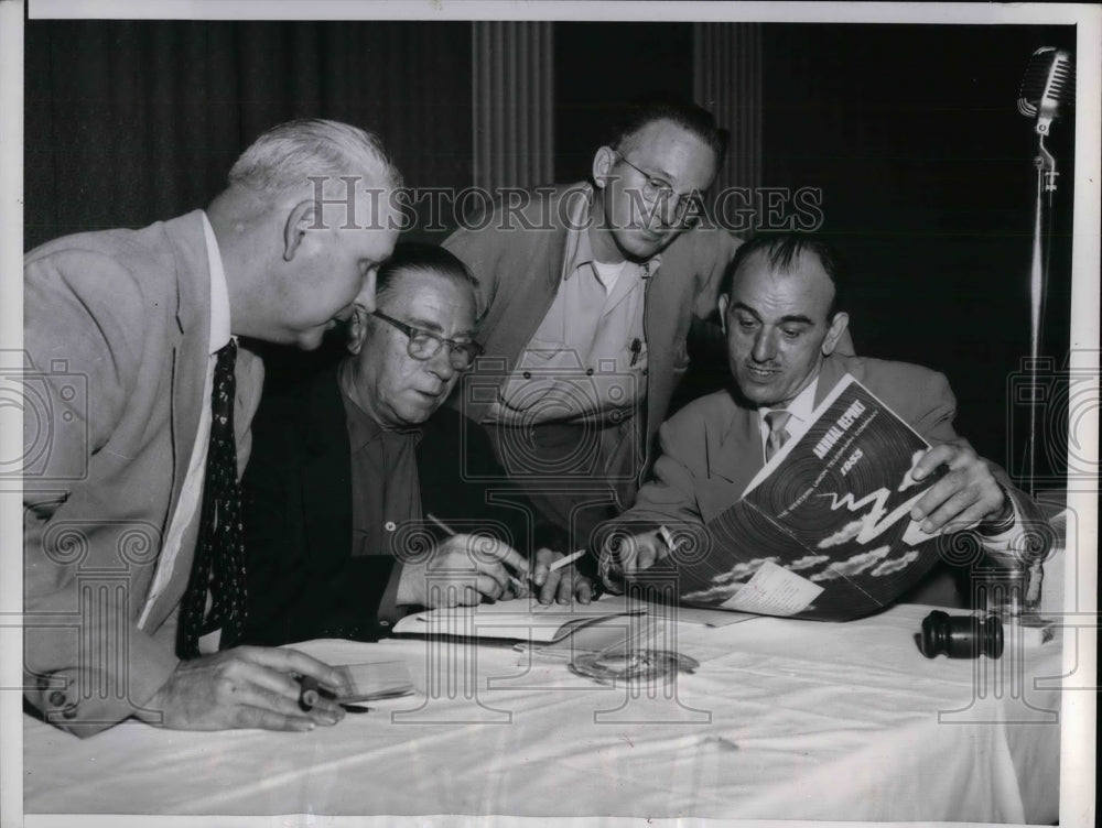 1956 Press Photo H. Runyan, R. J. Wielock, Earl Wagner, Bruno Moch - Historic Images