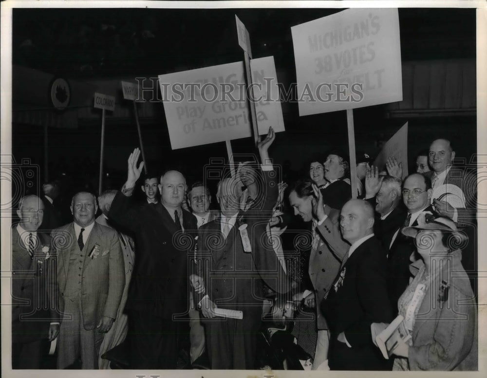 1936 Press Photo Chairman James Farley, Michigan Delegation-Historic Images