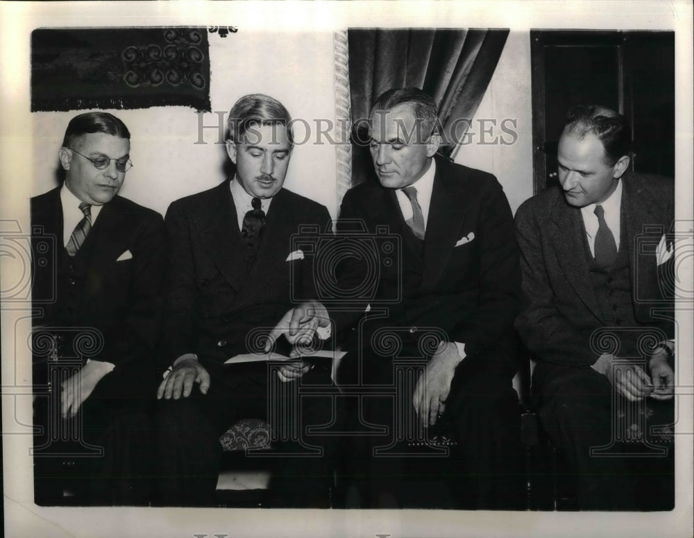 1939 Press Photo Professor James Hart, Marshall Dimock, J. Gaus, Mortimer Riemer-Historic Images