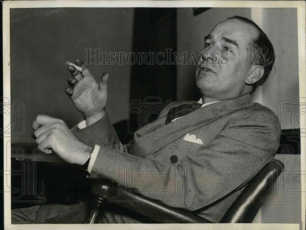 1938 Press Photo Mark Ethridge, President National Association of Broadcasters - Historic Images