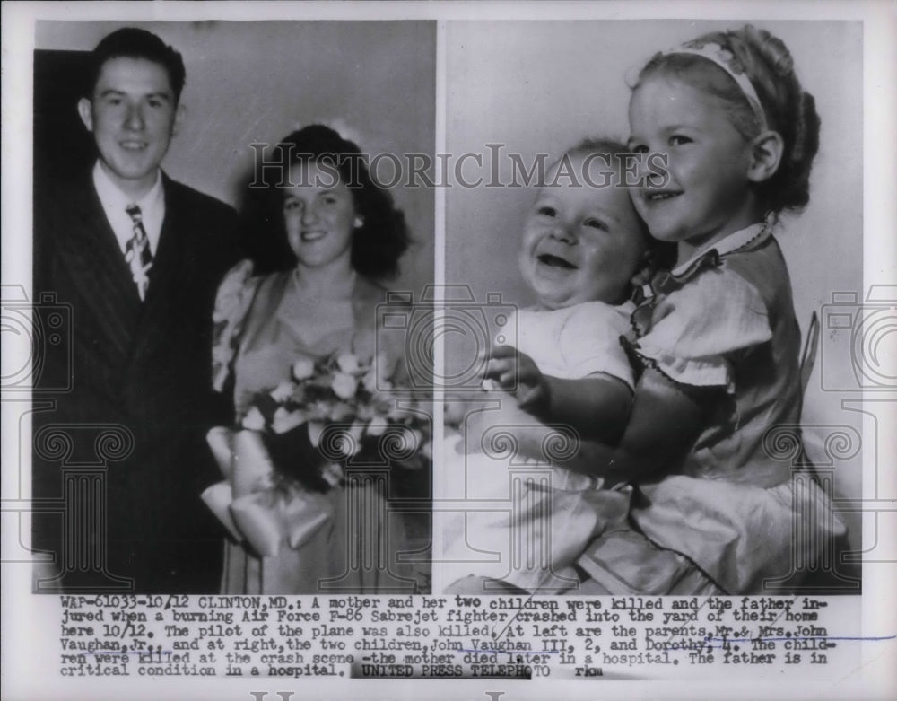 1954 Press Photo John Vaughan Jr. &amp; Wife, John Vaughan III &amp; Dorothy Victims - Historic Images