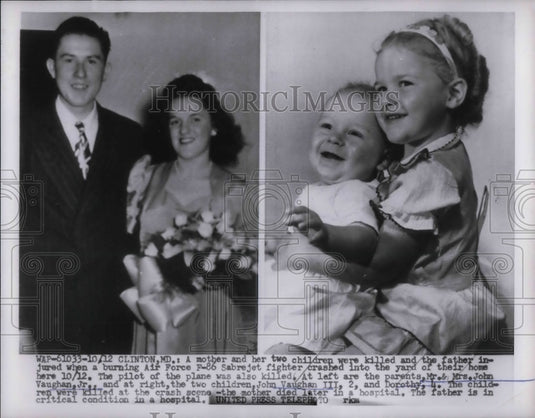 1954 Press Photo John Vaughan Jr. & Wife, John Vaughan III & Dorothy Victims - Historic Images