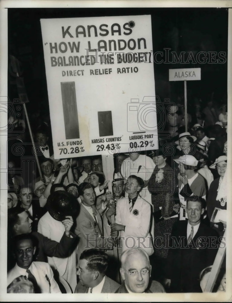 1936 Press Photo Democratic National Convention, renomination Pres. Roosevelt - Historic Images