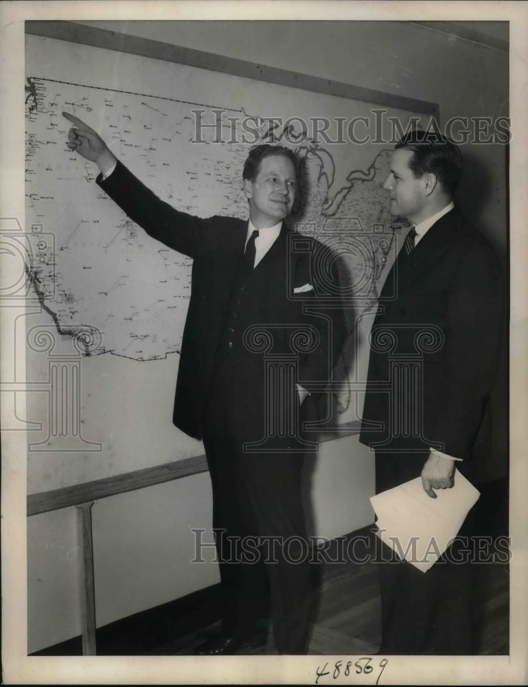 1939 Press Photo Rep. Chairman J. D. Hamilton, Jay Hopkins, Dinner Chairman-Historic Images