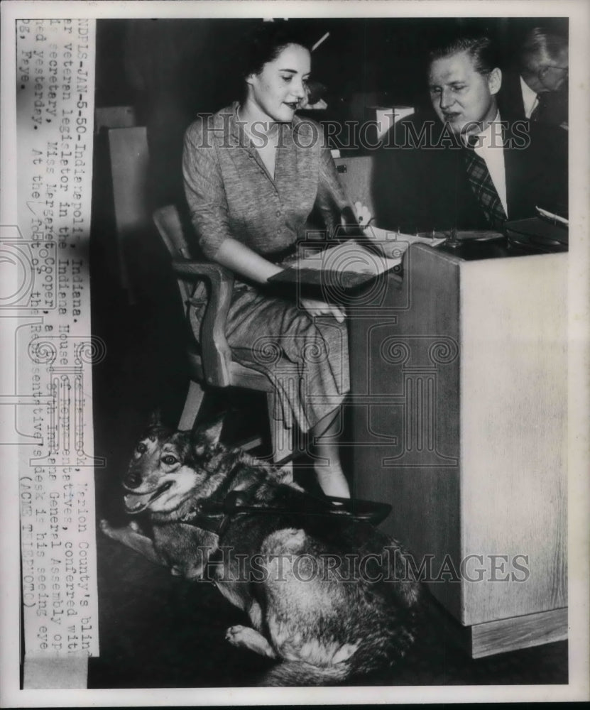 1951 Press Photo Thomas Hasbrook, secretary Miss Margaret Cooper-Historic Images
