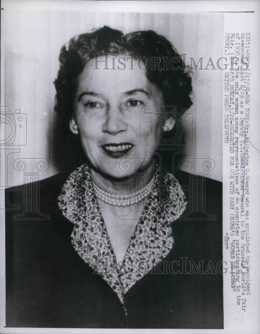 1958 Press Photo President Eisenhower Appoints Katherine Howard - Historic Images