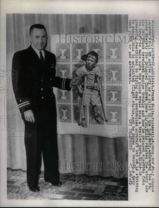 1965 Press Photo Amputee Navy Frank Ellis at St.Louis Society Crippled Children - Historic Images