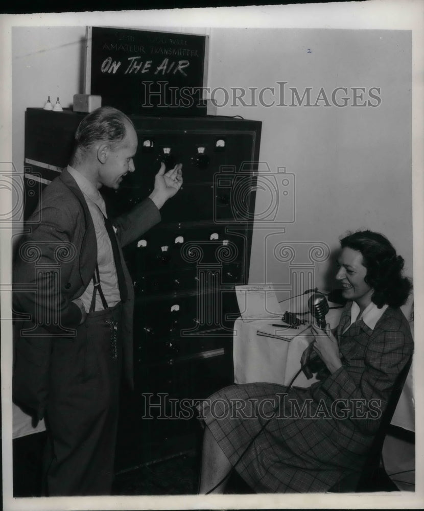 1947 Amatuer radio set up Volet Villar Nils P. Michaelsen - Historic Images