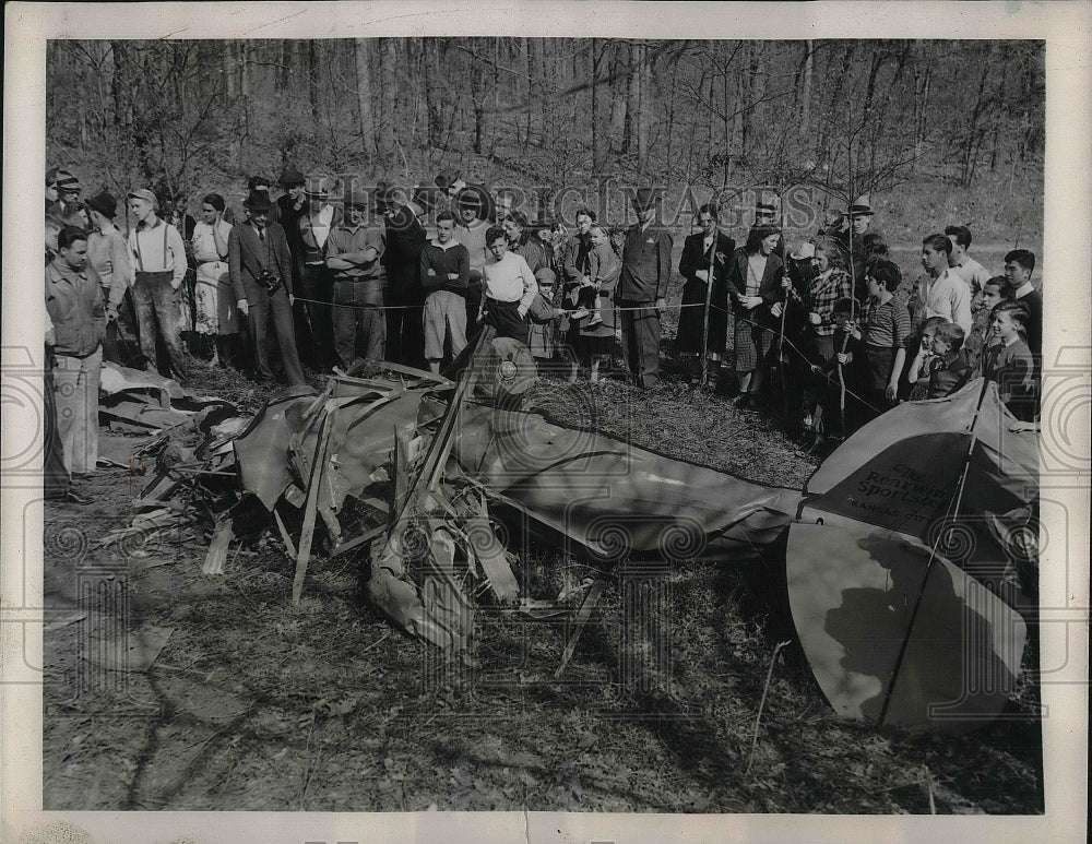 1939 Press Photo The wreckage of the plane crash that killed pilot Thomas Lathan - Historic Images