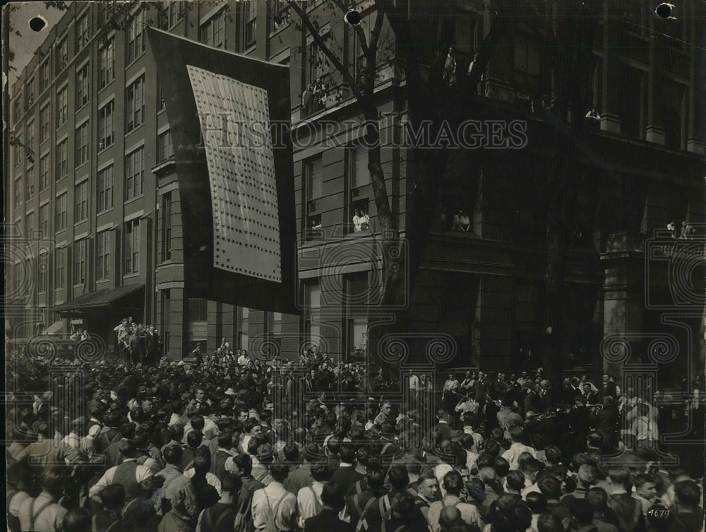 1938 Crowds of people for a factory opening - Historic Images