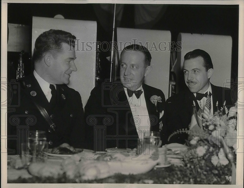 1939 Press Photo Kennedy, Burke And Cross At Fire Dept. Installation Exercises-Historic Images