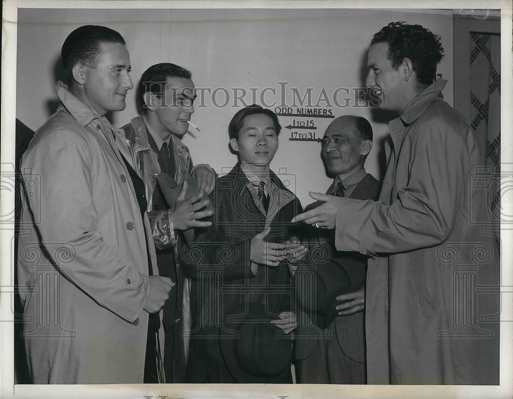 1942 Press Photo &quot;SS Manini&quot; survivors, John,Jewiet,Bennett,Morris, Atkinson - Historic Images