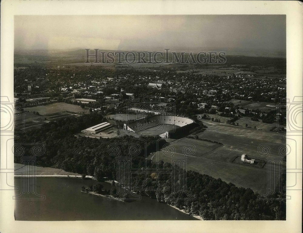 1937 Press Photo Princeton Univ. in N.J., aerial view of campus - Historic Images