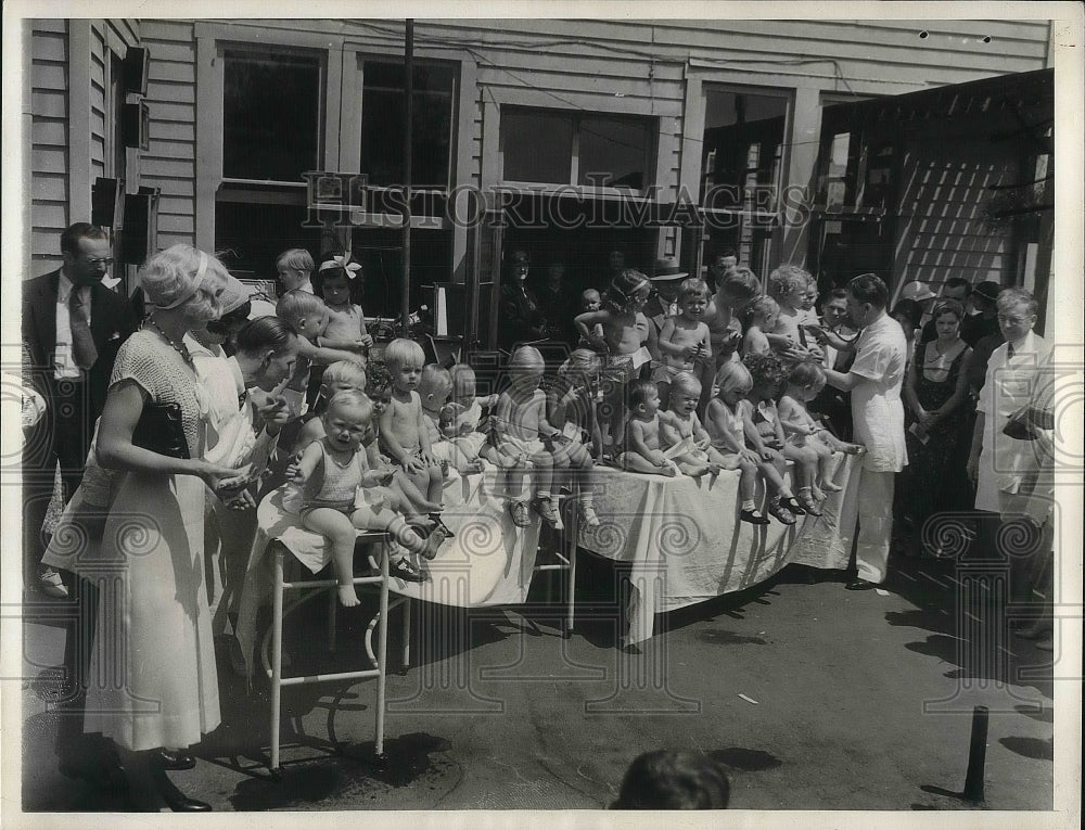 1930 Press Photo Babies On Judging Table At Annual Baby Contest - nea35799 - Historic Images