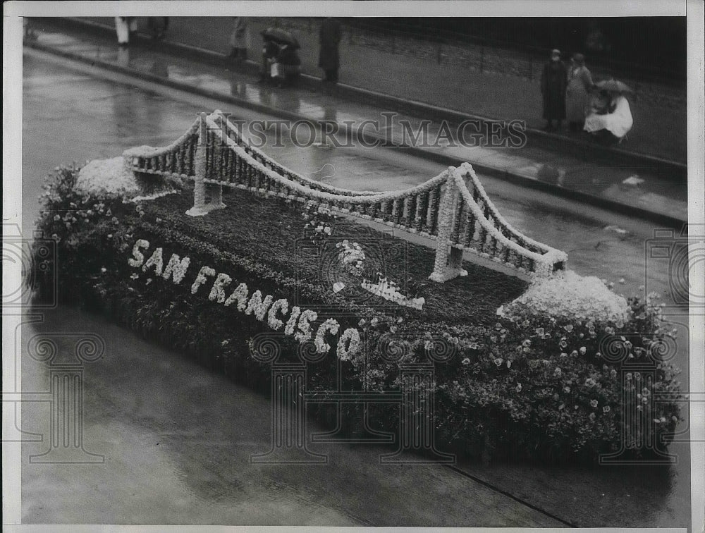 1934 Press Photo San Francisco Float in the Tournament of Roses in Pasadena - Historic Images