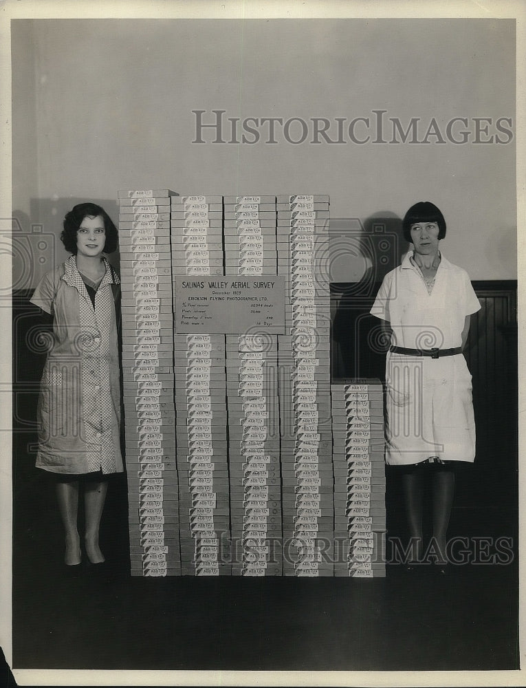 1930 Press Photo Papers used in Salinas Valley Aerial Survey. - Historic Images