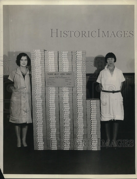 1930 Press Photo Papers used in Salinas Valley Aerial Survey. - Historic Images