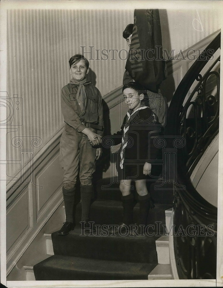 1931 Press Photo Scouts Harold Snyder & Roger Part of French Scouts - nea36196 - Historic Images